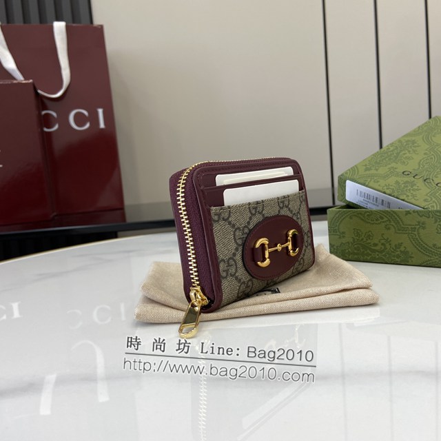Gucci專櫃古馳最新款Horsebit1955系列拉鏈短夾錢夾卡包卡夾 jh2185型號：658549